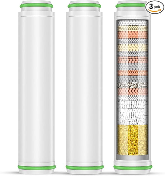 PWERAN Shower Filter for Handheld Shower Head, 3 Pack 18 Stage Replacement Filters for Hard Water Remove Chlorine and Harmful Substances