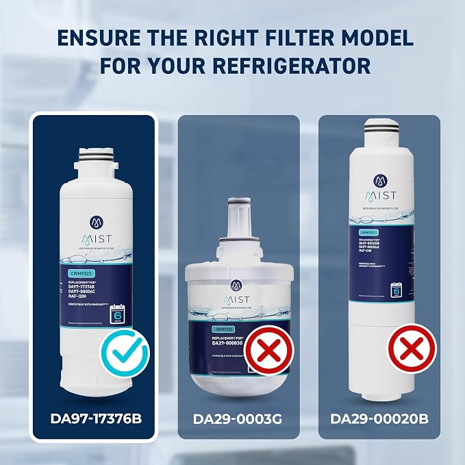 Mist HAF-QIN/EXP Refrigerator Water Filter Replacement for Samsung DA97-17376B, DA97-08006C, Refrigerators RF23M8570SR, RF28R7351SR – NSF 42 Certified – 2 Pack
