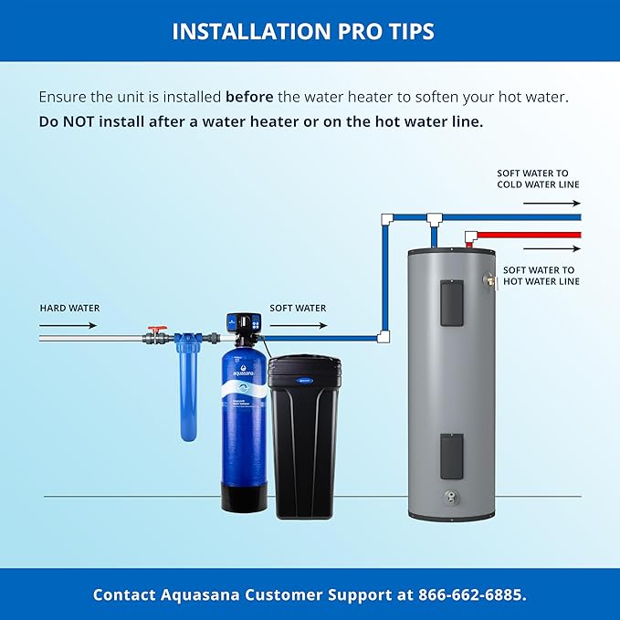 Aquasana SimplySoft® 40,000 Grain Water Softener - Whole House Hard Water Reduction - Softening Complete System + Install Kit Bundle WH-SF40