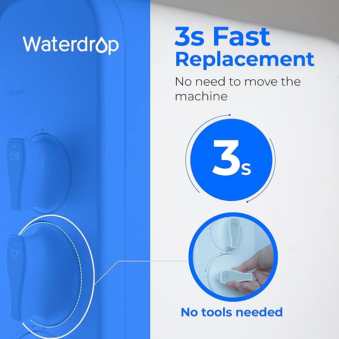 Waterdrop G3-N2RO Filter, Replacement for Waterdrop G3-W 400 GPD Reverse Osmosis System, Reduce PFAS, 2-year Lifetime