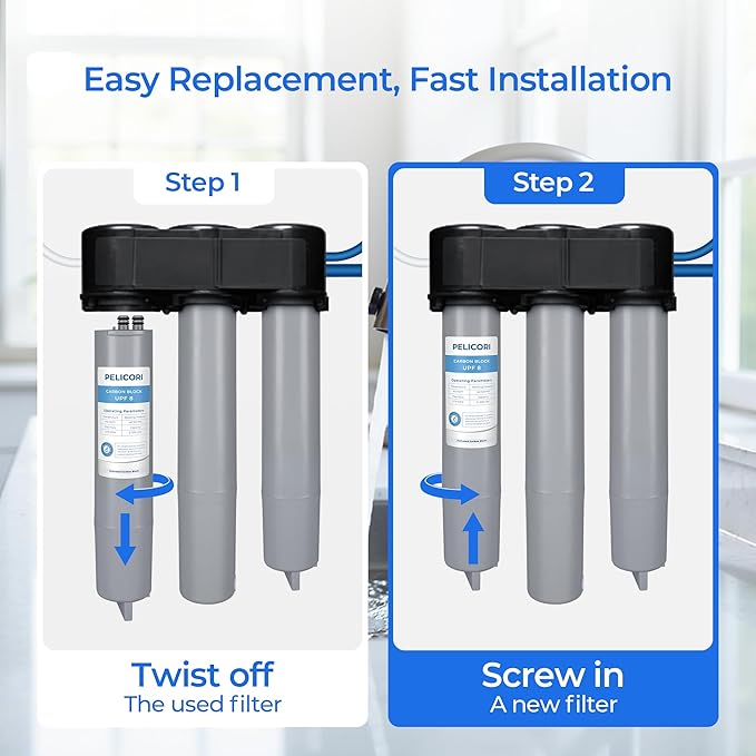 11 Plus Carbon/UPF 8 Replacement Filter, 2-Pack | Compatible with DuPure 11 Standard Carbon Filter for Platinum Pure 1-Stage & Dual Stage Drinking Water Systems