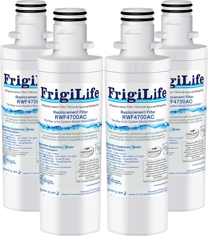LT1000PC ADQ747935 Replacement Water Filter, Compatible with LG LT1000PC/PCS, LT1000P, MDJ64844601, ADQ74793501, ADQ74793504, LFXS26973S, LMXS28626S, LFXS28596S Kenmore 9980 Filter,4PACK