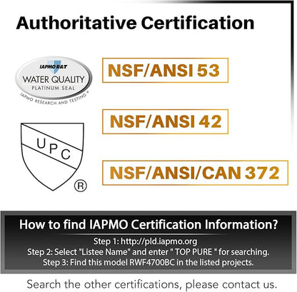 ICEPURE PLUS ADQ747935 NSF/ANSI 53 Certified Replacement for LG LT1000P MDJ64844601, Kenmore Elite 9980, LT1000PC ADQ74793501 LT1000 RWF4700A RWF4700AB Refrigerator Water and LT120F Air Filter,3Combo