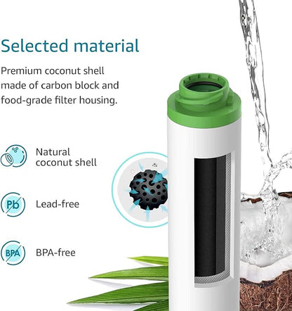 AQUA CREST FQK2J Under Sink Water Filter, Replacement for GE FQK2J, FQK1K, Compatible with GE GXK255TBN, NSF/ANSI 42 372 Certified, 1320 Gallons Dual Flow Drinking Water Replacement Filters, 2 Pack
