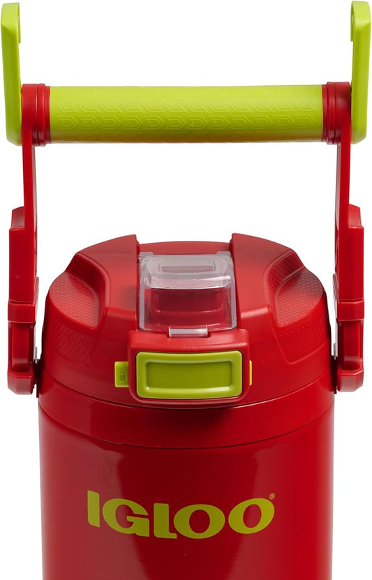 Igloo Rival Fusion 54 Oz Stainless Steel Sport Bottle | Insulated Water Jug | Red Heat