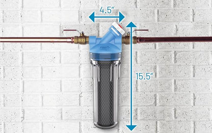 Pentair OMNIFilter U30 Filter System, 10" Premium Standard Water Filtration System with Bypass Valve-in-Head, 3/4" NPT, Includes Clear Housing, T01 Cartridge, Wrench and Mounting Bracket, 5 Micron
