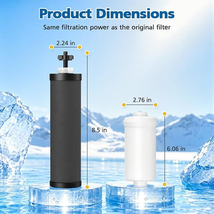 Water Filter Replacement Compatible with Ber-key ® BB9-2 Gravity System | High-Efficiency Coconut Shell Activated Carbon for 250+ Contaminants, 4 Pack Black Carbon Filters