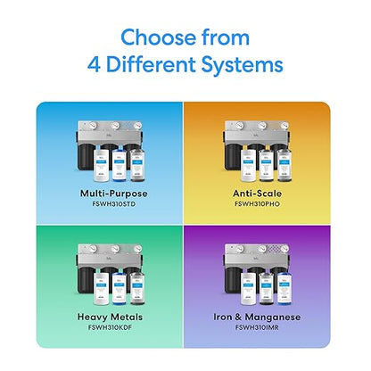 Brio Whole House Water Filter System w/Gauges | 3 Stage Fast-Flow Filtration (5 Micron Sediment, Carbon GAC, CTO Carbon Block) 4.5" x 10" Filters | Improves Taste, Protects Home Appliances | 720 GPH