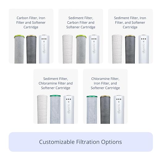 NuvoH2O Advanced 3-Stage Citrus-Based, Salt-Free Water Filter System + Water Softener with Carbon and Sediment Filtration – Healthy & Pure Water – Removes Scale (Whole Home Trio System)