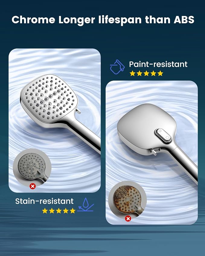 Filtered Shower Head with Handheld, High Pressure 7 Spray Showerhead with Filters, Detachable Shower Heads, Water Softener Filters for Hard Water - Remove Chlorine