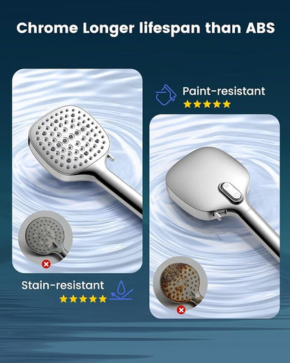 Filtered Shower Head with Handheld, High Pressure 7 Spray Showerhead with Filters, Detachable Shower Heads, Water Softener Filters for Hard Water - Remove Chlorine