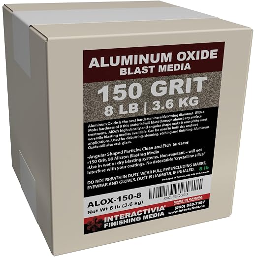 #150 Aluminum Oxide - 8 LBS - Fine Sand Blasting Abrasive Media for Blasting Cabinet and Blasting Guns.