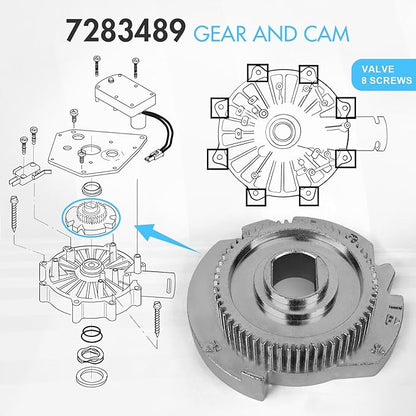 7283489 Model Water Softener OEM Accessory - Cam and Gear Kit for High-Flow 1-Inch Water Softeners - Ensuring a Smooth Water Flow Experience