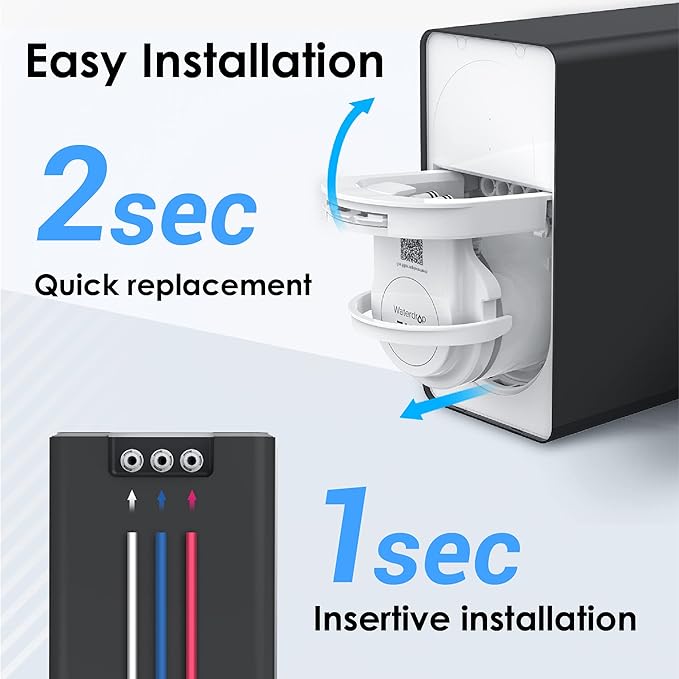 Waterdrop D6 Reverse Osmosis Water Filter, 600 GPD Under Sink Reverse Osmosis System, Reduce PFAS, 2:1 Pure to Drain, Tankless RO Water Filter System, Smart Faucet, Easy Installation