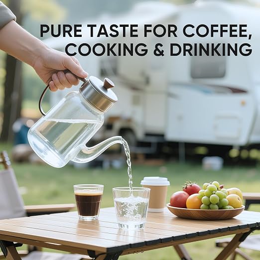 PUREPLUS RV Dual Stage Water Filter System with Sediment & PFAS Carbon Block Filters, NSF/ANSI 42 Certified, Reduces PFAS, VOCs, Chlorine, Odors, 13,000 Gal, Stainless Steel 3/4" Fittings