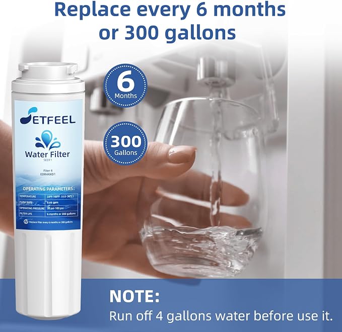 UKF8001 Water Filter Replacement for Kitchenaid, Whirlpool EDR4RXD1, Fiter 4, Fit Kitchen aid Refrigerator Krfc300ess01 wrx735sdhz00 wrx735sdhz01 UKF8001AXX-200, HDX FMM-2, 3 Filter SETFEEL