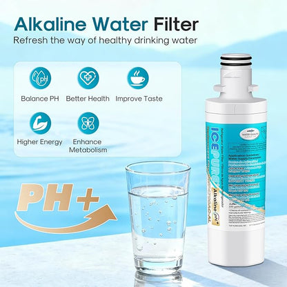 ICEPURE Alkaline LT1000PC Refrigerator Water Filter Replacement for LG LT1000P/PC/PCS, Kenmore 9980, ADQ74793501 ADQ74793502 ADQ747935 MDJ64844601 LMXS28626S LFXS26973S, LT1000, Enhances PH, 3Pack