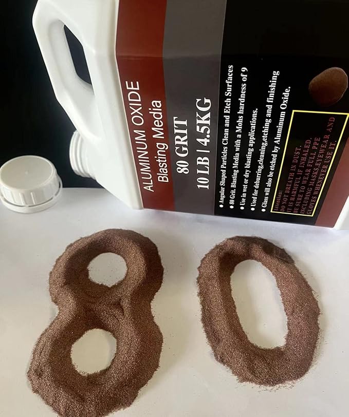 Aluminum Oxide - 10 LBS - Medium to Fine Sand Blasting Abrasive Media for Blasting Cabinet or Blasting Guns. #80 GRIT