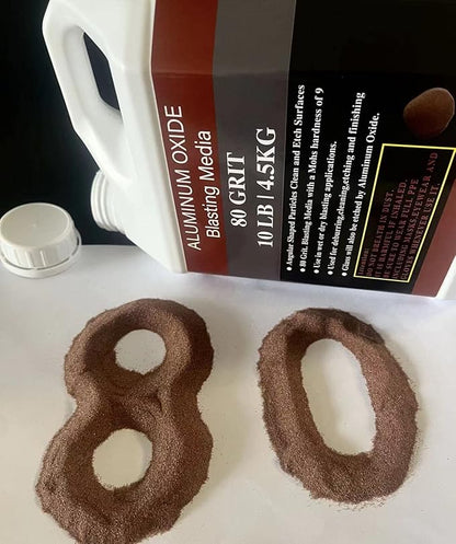 Aluminum Oxide - 10 LBS - Medium to Fine Sand Blasting Abrasive Media for Blasting Cabinet or Blasting Guns. #80 GRIT