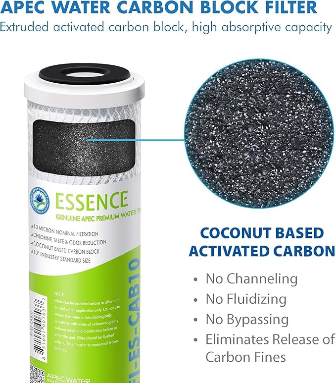 APEC Water Systems FILTER-T1Y-ESPH High Capacity 1 Year Replacement Filter Set For Essence Series Alkaline Reverse Osmosis Water Filter System Stage 1-3&6