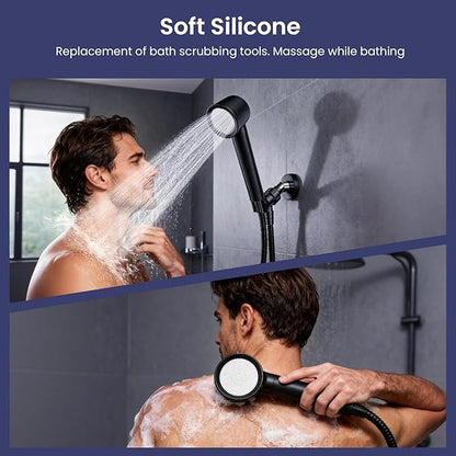 Ion Drops Filtered Shower Head with Handheld, High Pressure Shower Heads with 3 Spray, Showerhead with Filters Hand held for Hard Water, Remove Chlorine, Reduces Dry Itchy Skin (Black)