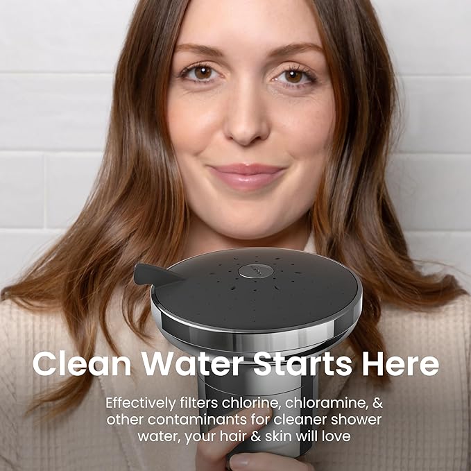 AquaTru Shower - Advanced Shower Filter Removes Impurities from Hard Water to Support Healthy Skin, Scalp, Hair, Reduce Breakage, and Enhance Your Beauty and Self-Care Routine (Polished Chrome)