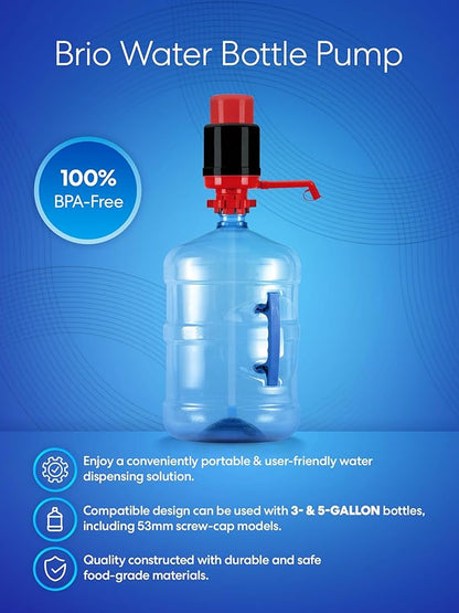 Brio Universal Manual Drinking Water Pump (Red/Black)