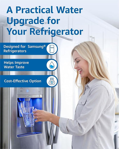 Filterlogic DA97-17376B Refrigerator Water Filte, Replacement for Samsung® HAF-QIN/EXP, DA97-08006C, RF28R7201SR, RF28R7351SG, 4 Pack