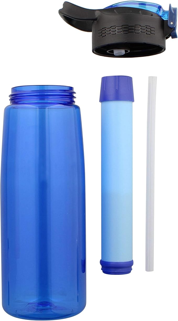 SDS Water Filter Bottle - Filtering Water Bottle Filter Travel Accessory for Safe Drinking Camping Water Purifier
