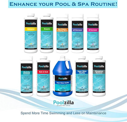 Poolzilla 1 Quart Bottle of Stain & Scale, Removes Iron, Copper & Other Metals, Prevents Staining