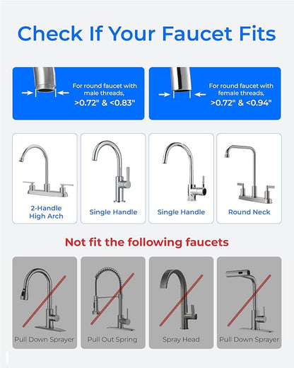 Waterdrop Water Filter for Sink Faucet, NSF/ANSI 42 Certified Countertop Water Filter System, 5-Stage Stainless Steel Faucet, 8000 Gallons, Reduces Heavy Metals and 99% Chlorine, WD-CTF-01(1 Filter)