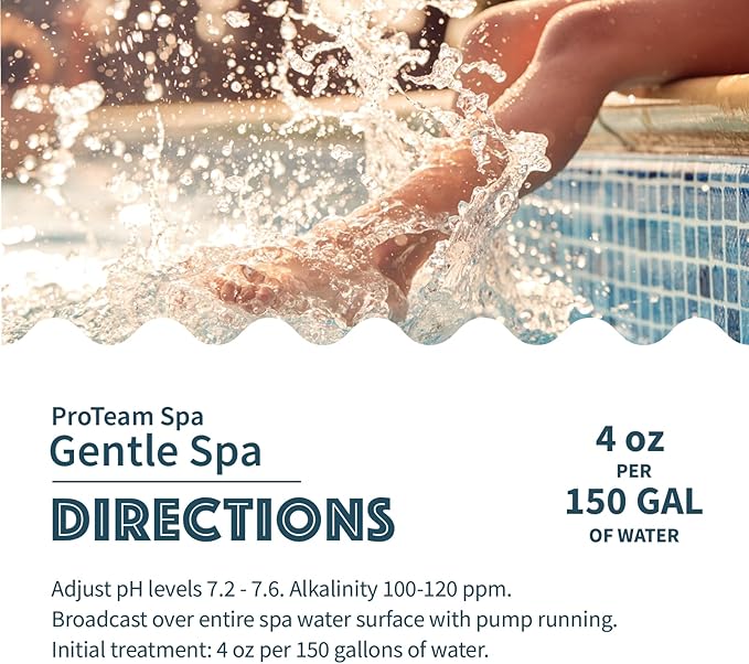 ProTeam Gentle Spa Hot Tub Water Softener & Conditioner — Softens Hard Water, Prevents Scum Lines & Skin Irritation, Borate pH Stabilizer — Fresh Scent, (1.5 lb) (2 Pack) + SplashWiz Care e-Book