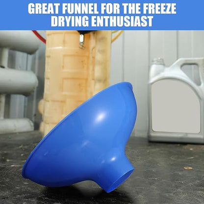 Vesici Extra Large Wide Mouth Funnel 2.5" x 10" Multi Purpose Filling Funnel Plastic Reusable for Water Softener Resin Tanks Carbon Media Jar Filling Use(Blue,3 Pack)
