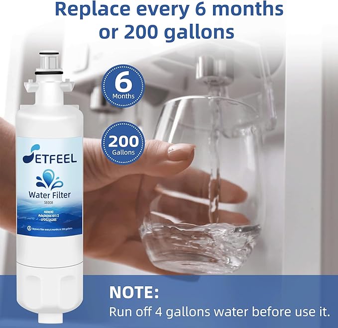 SETFEEL Adq360061 Water Filter Replacement for LG Refrigerator Lt700p Adq36006101 Lfds22520s,Fit Kenmore 9690 469690 Adq36006102 Lfxc24726s Lfxc29626s Rwf1200a Water Filter, 3-Pack