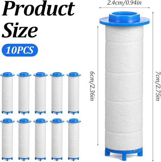 10PCS Shower Head Filters, 2.76x0.95in Showerhead Filters PP Cotton Replacement Cartridge for Various Specifications of Shower Heads