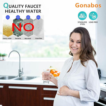 Drinking Water Faucet for Kitchen,100% Lead-Free Reverse Osmosis Faucets,Stainless Steel Kitchen Filtered Water Faucets,Brushed Nickel RO Faucet with Longer Thread Pipe