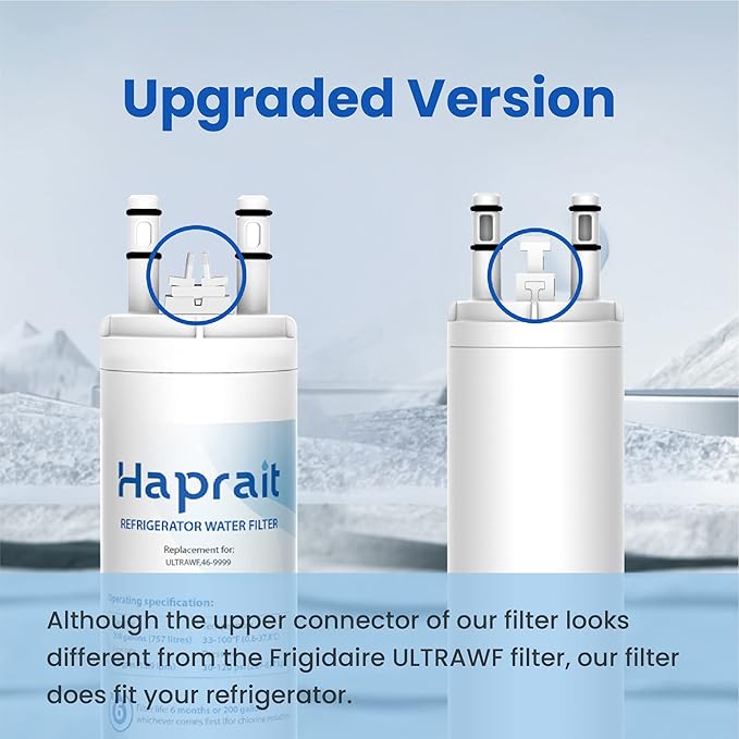 Haprait HP005 Replacement for Frigidaire ULTRAWF, Pure Source Ultra, Kenmore 9999, 469999, 46-9999, A0094E28261 Water and Ice, Height 11 inches, 1 Count