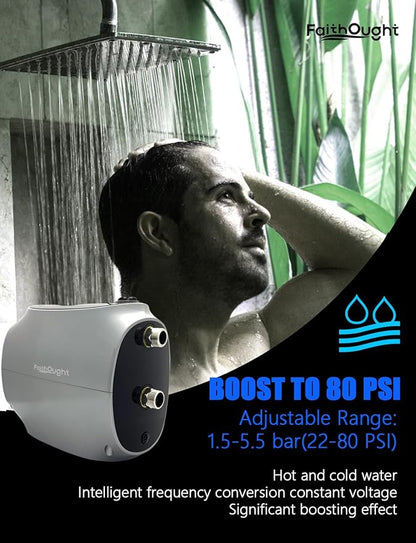 Whole House Constant Water Pressure Booster Pump 80 PSI, 115V Automatic Self Priming for Home Residential Whole Well, Shower, Lawn Garden, Hot Water Circulation Recirculating Increase Pressure System