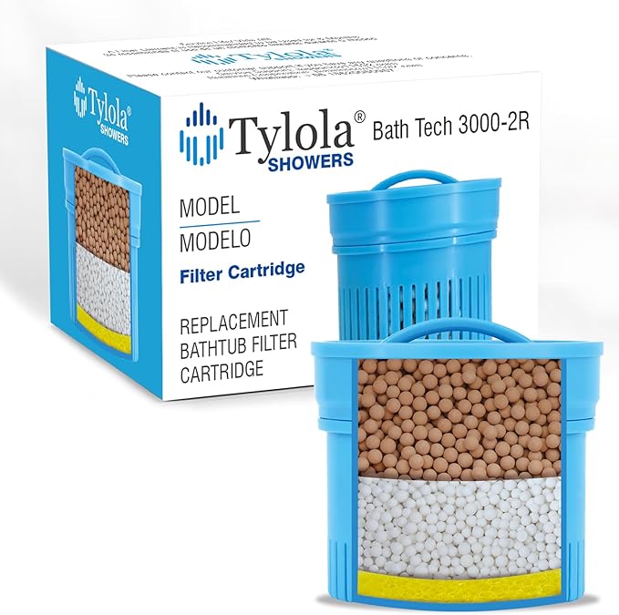 Showers-Upgraded Bathtub Ball Water Filter Replacement Cartridge|Zeolite Detoxification, Remove Fluoride And Heavy Metals, Hard Water Softening.|20% Higher Output| 1 Pack| Bath Tech 3000-2R