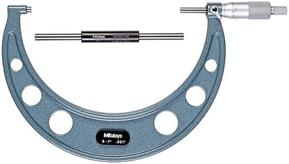 Mitutoyo 103-183, Outside Micrometer, 6-7" Measuring Range, 0.001" Graduation, +/-0.0002" Accuracy, High-Accuracy Thickness Measurement with Smooth Stop Control and Reliable Repeatability