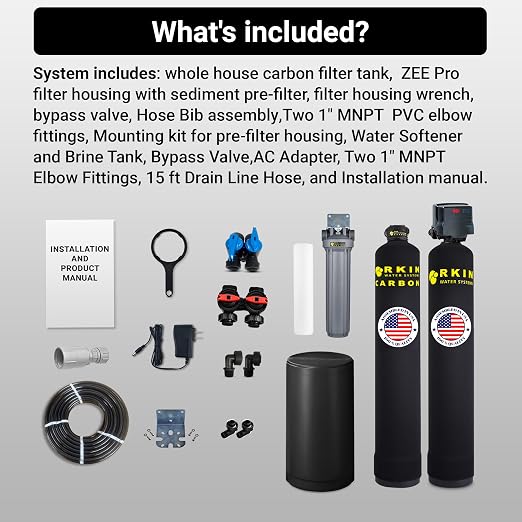 Water Softener and Whole House Carbon Filter System 1-3 Bathrooms