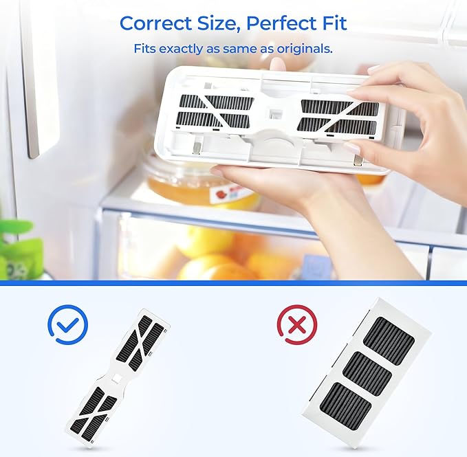 TEEHAY PWF-1 FPPWFU01 Water Filter & PureAir AF-2 FRGPAAF2 Air Filter Combo, Compatible with Frigidaire FRIGCOMBO6, FRFS282LAF, GRFC2353AD, GRFC2353AF, GRFG2353AF, GRFN2853AF, 2 Combo