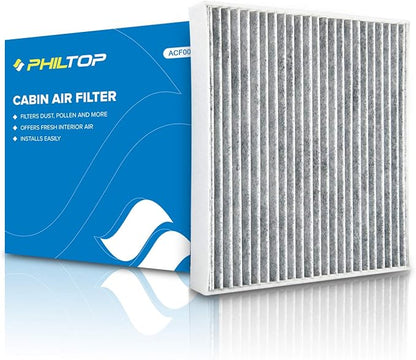 PHILTOP HEPA Cabin Air Filter w/Activated Carbon, Compatible with CF10285 Toyota RAV4, Camry, Corolla, Highlander, Prius, Sienna, 4Runner, Tundra, Yaris, Avalon, Prius V, Venza, Matrix, Prius C