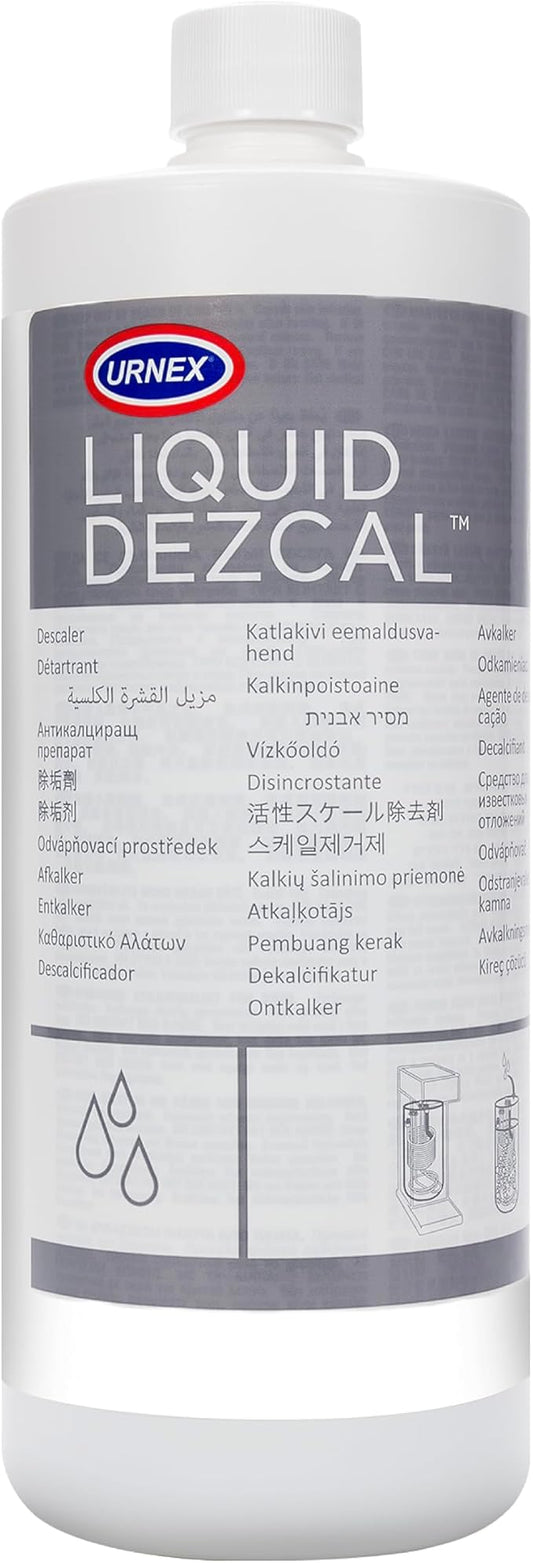 Urnex Liquid Dezcal Activated Descaling Solution - 33.6 Ounce (8 Uses) - For Use With Keurig 1.0/2.0, Home Coffee and Espresso Machines, Kettles, Garment Steamers