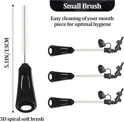 Feekoon Reservoirs Backpack Accessories Hydration Bladder Cleaning Kit with Flexible Long Brush for Hose, Small Bite Valve and Big Brush, Drying Collapsible Bladder Frame, Carrying Pouch