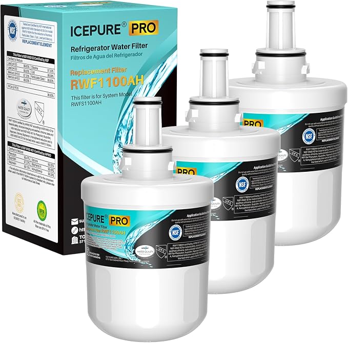 ICEPURE DA29-00003G Remove PFOA&PFOS, NSF/ANSI 401&53&42&NSF/ANSI/CAN 372 Water Filter, Replacement for Samsung DA29-00003A, Aqua-Pure Plus DA29-00003B, HAFCU1, RF267AERS, HDX-FMS-1, 3PACK