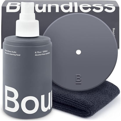 Boundless Audio Record Cleaning Solution - 6.75oz Vinyl Cleaner Fluid, Vinyl Cleaner Cloth & Record Label Protector