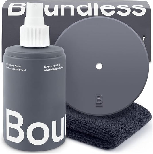 Boundless Audio Record Cleaning Solution - 6.75oz Vinyl Cleaner Fluid, Vinyl Cleaner Cloth & Record Label Protector