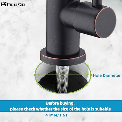 Oil Rubbed Bronze RO Faucet - 360° Swivel Drinking Water Faucet, Lead-Free Brass Water Filter Faucet Compatible with Reverse Osmosis & Under Sink Filtration Systems