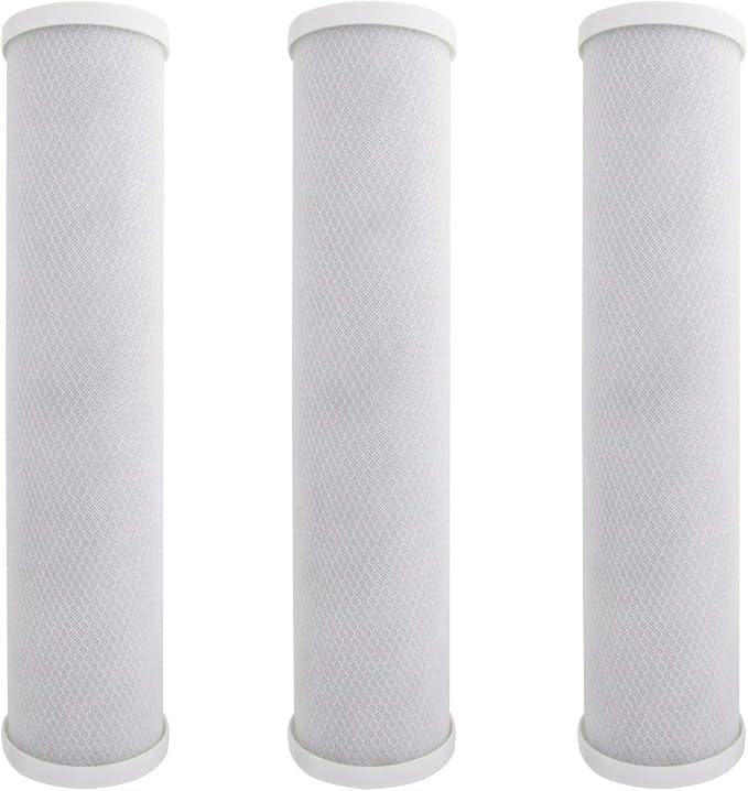 Tier1 5 Micron 20 x 4.5 Water Filter | Radial Flow Granular Activated Carbon Whole House Cartridge | Replacement for Pentek EP-20BB, 155583-43, CB-45-2005 | 4.5 x 20 Water Filter (3-Pack)